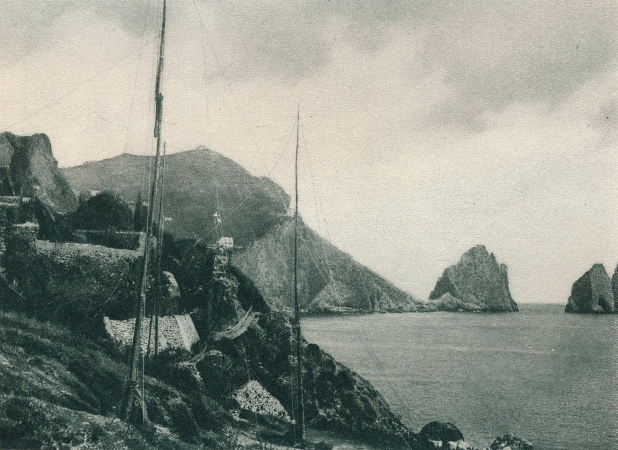 Marina Piccola met vogelvangersnetten, Capri, Italië, 1927 door Eugen Poppel