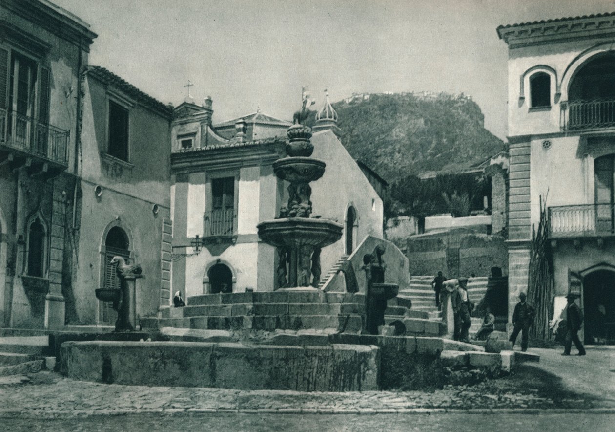 Openbare fontein, Taormina, Sicilië, Italië, 1927 door Eugen Poppel