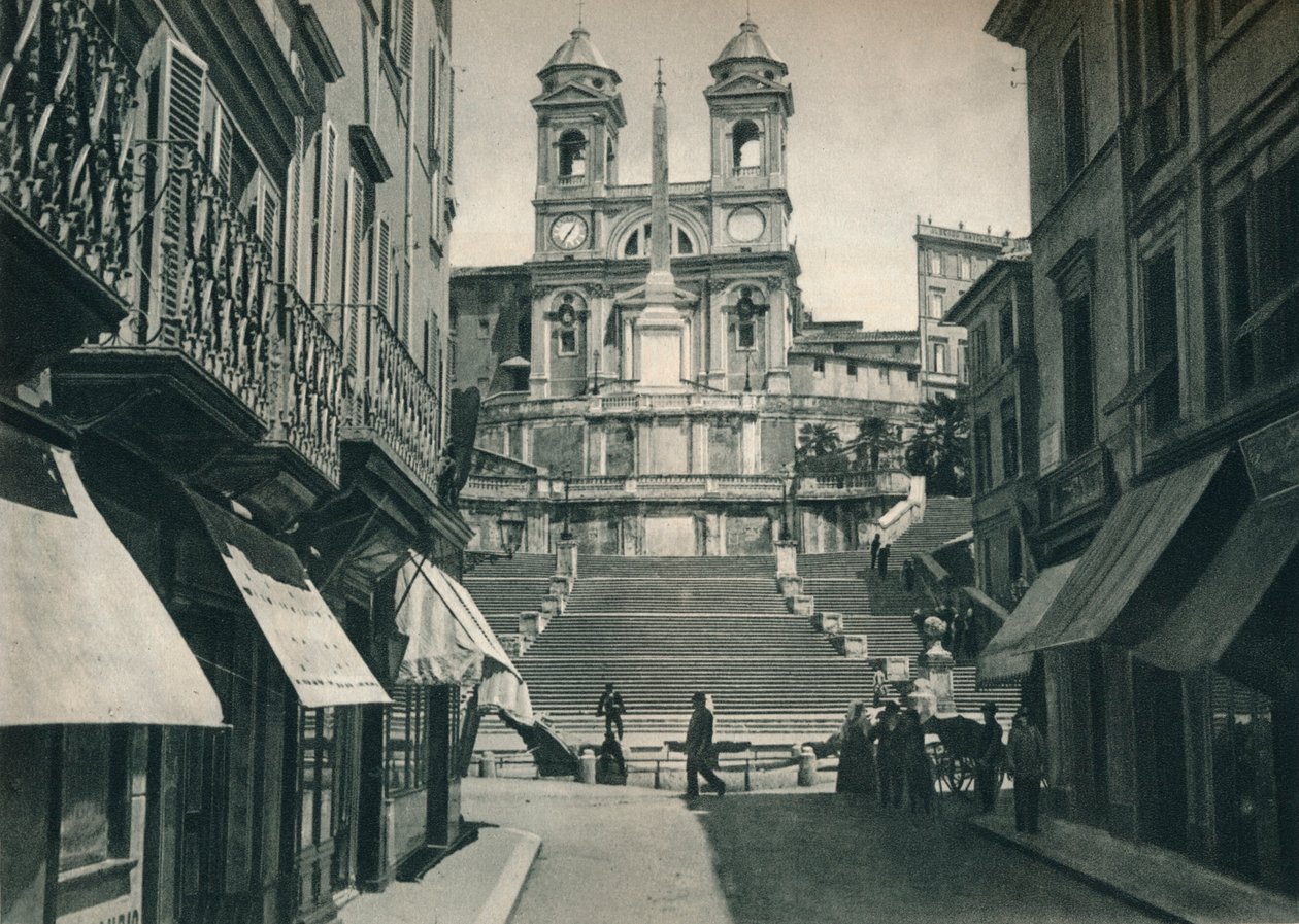Spaanse Trappen en Trinita dei Monti Kerk, Rome, Italië, 1927 door Eugen Poppel
