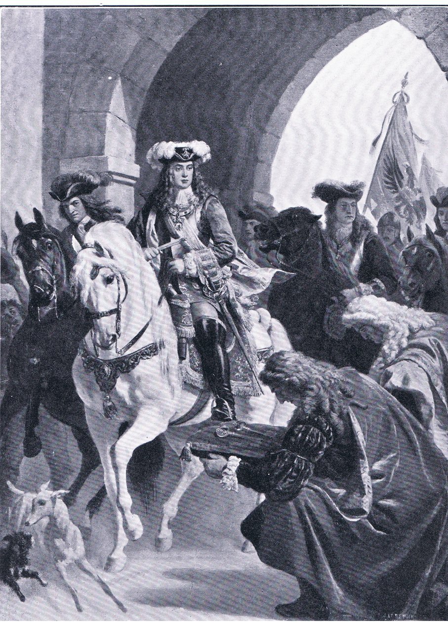 De Oostenrijkers betreden Belgrado, illustratie uit Landmarks in European History door Eugen von Blaas