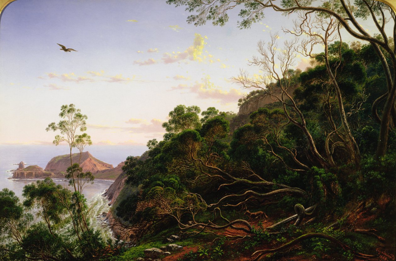 Preekstoelrots bij Melbourne, Victoria door Eugen von Guerard