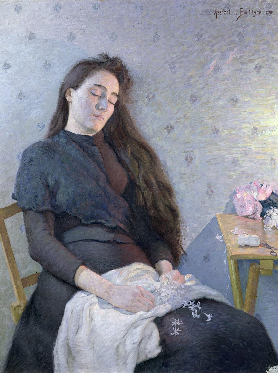 Het slapende bloemenmeisje, 1892 door Eugene Assezat de Bouteyre