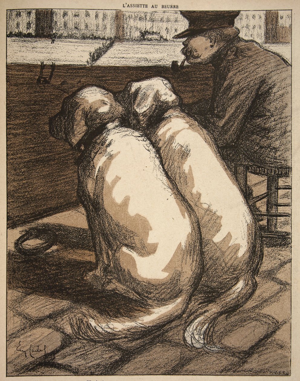 Lifeguard op de Seine in Parijs, illustratie uit 
