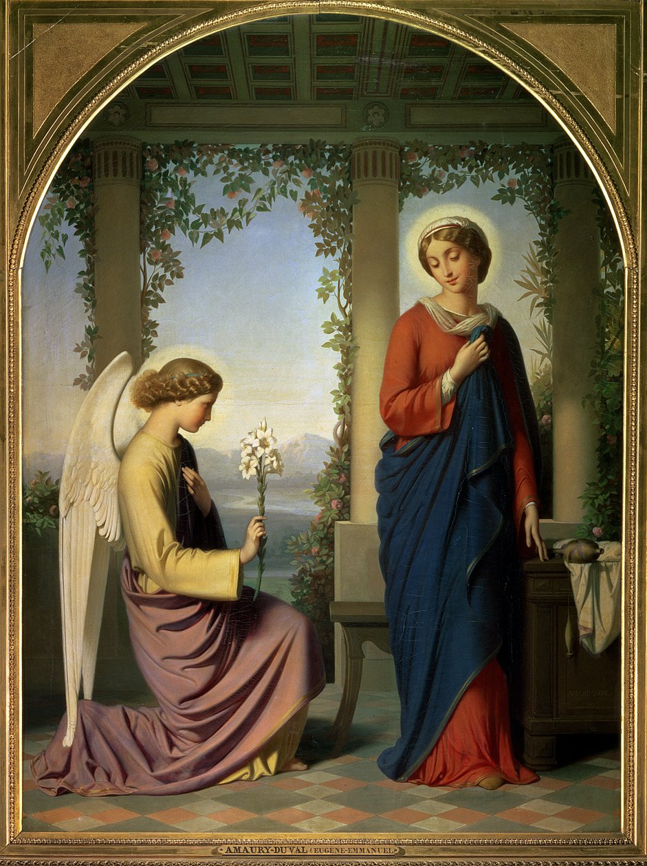De Engelachtige Groet, of De Aankondiging, 1860 door Eugene Emmanuel Amaury Duval