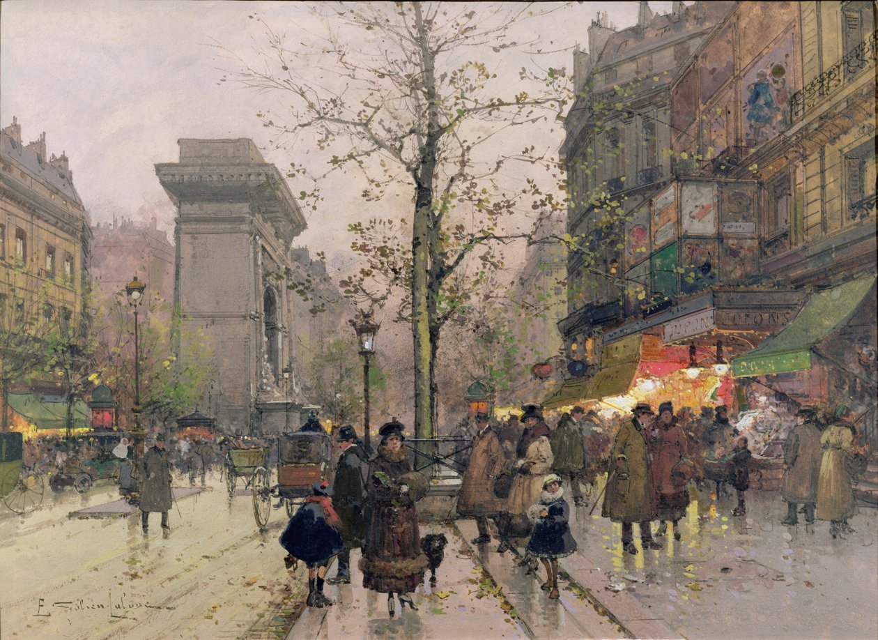 Porte St. Denis, Parijs door Eugene Galien Laloue