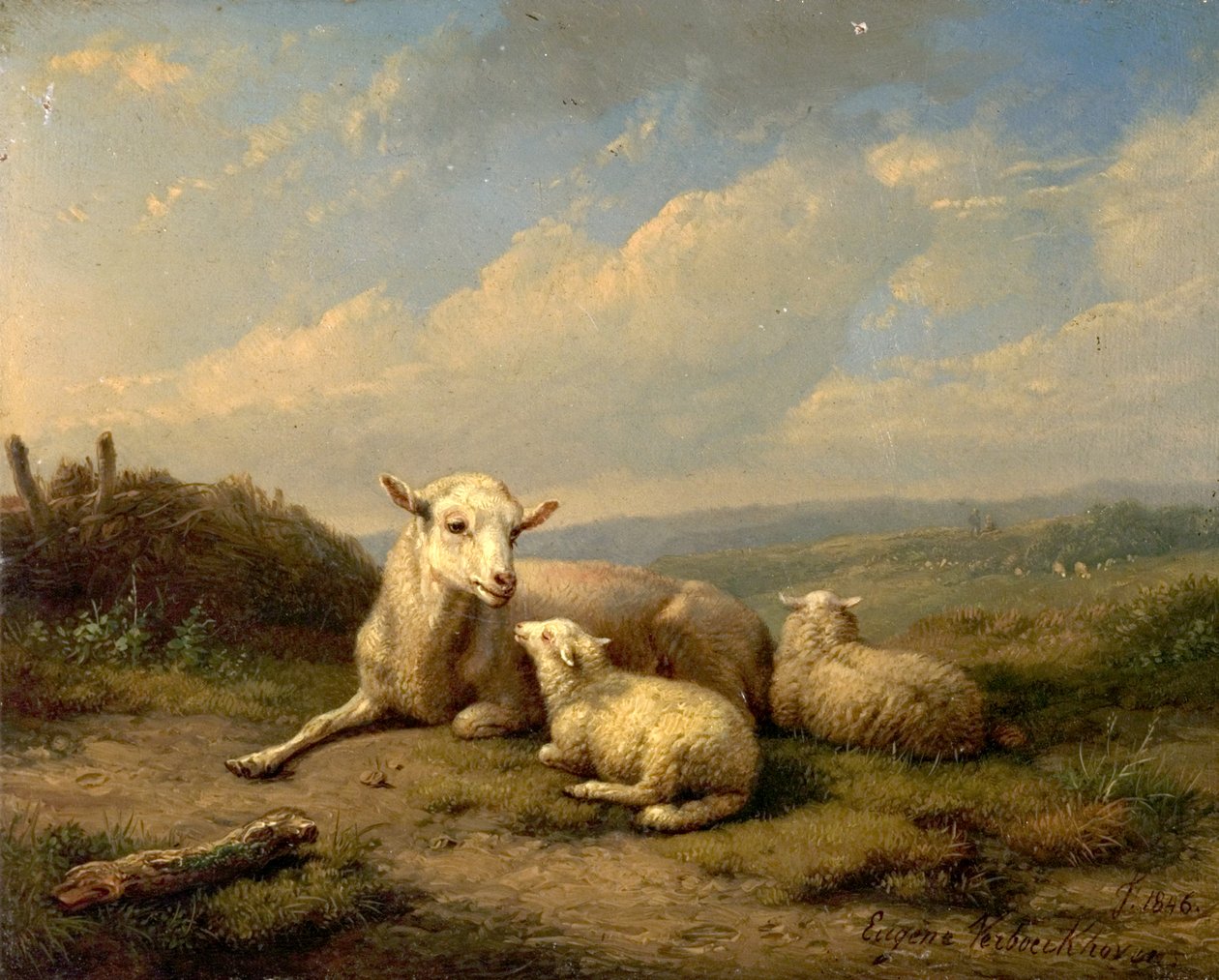 De tweeling, 1846 door Eugene Joseph Verboeckhoven
