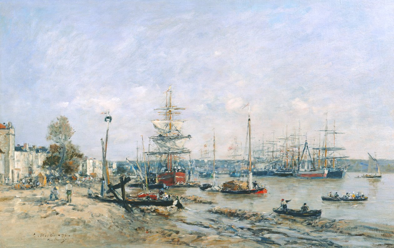 Bordeaux - Kade en Haven, 1874 door Eugene Louis Boudin