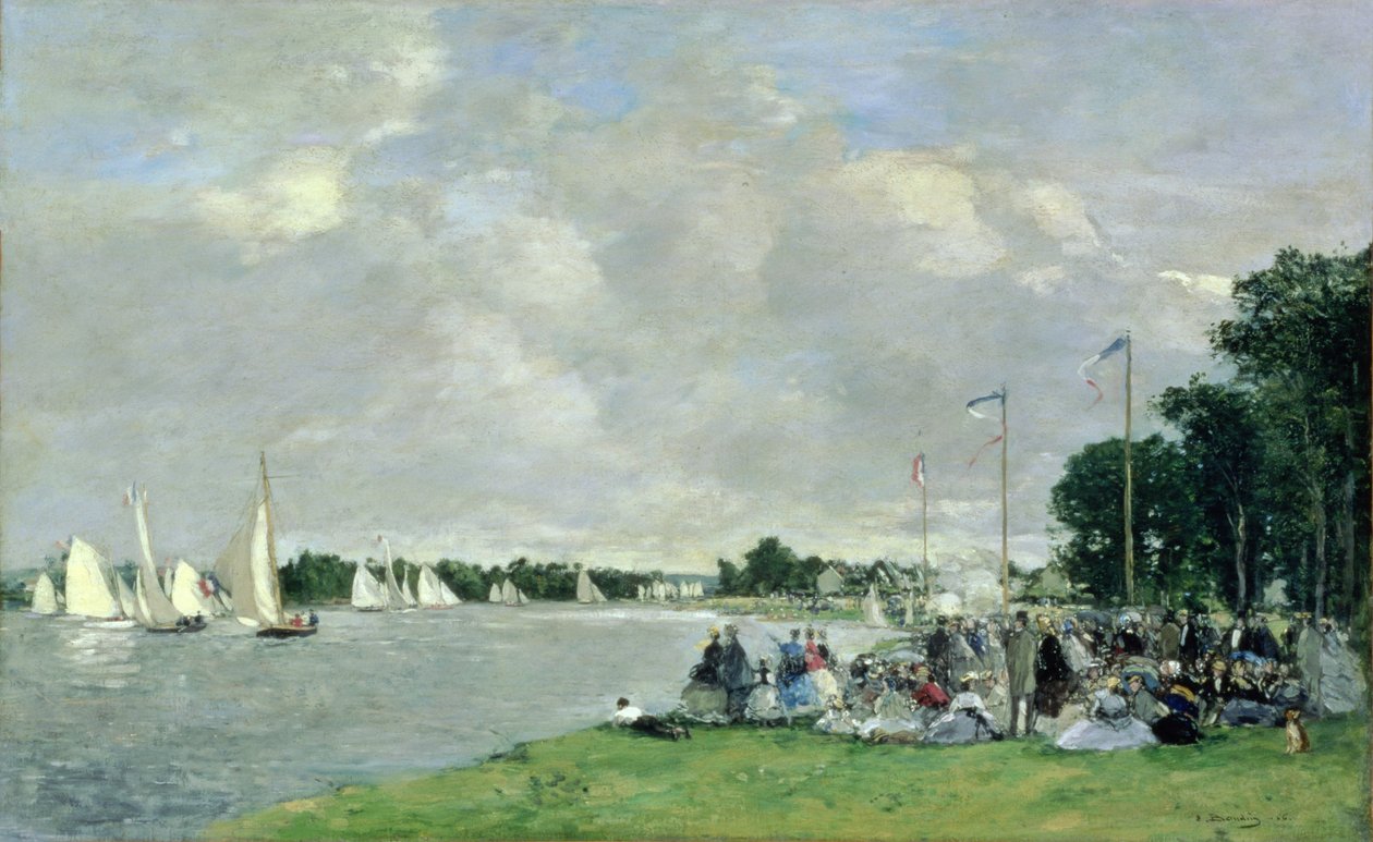 Regatta bij Argenteuil, 1866 door Eugene Louis Boudin