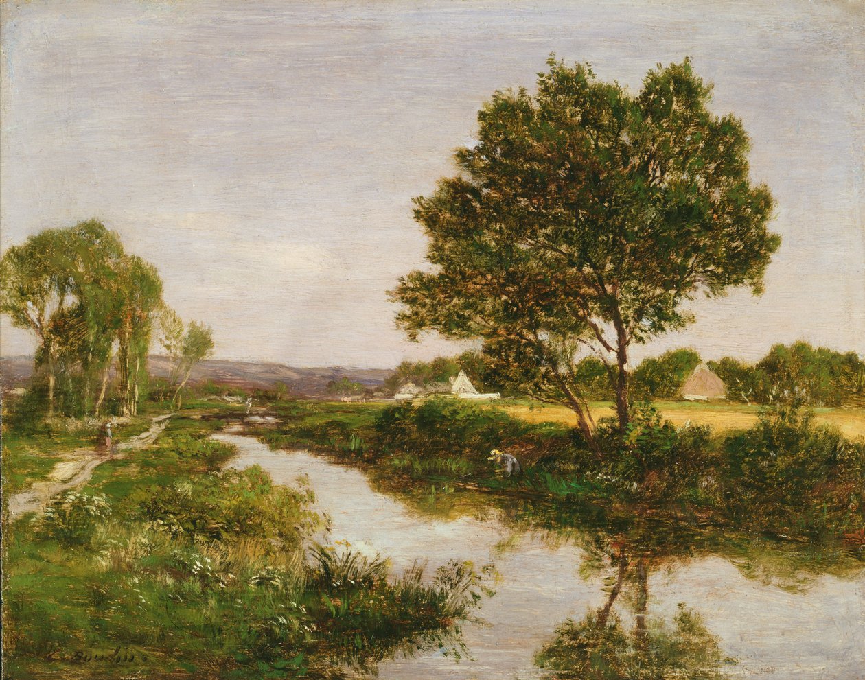 Rivier aan de Rand van Quimper, 1854-57 door Eugene Louis Boudin