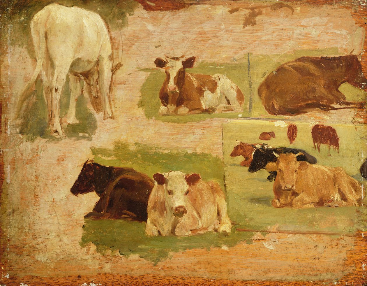 Studie van Koeien door Eugene Louis Boudin