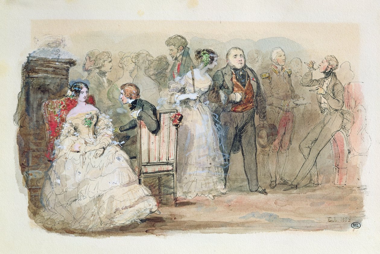 Een receptie tijdens het bewind van Louis-Philippe (1830-48) 1832 door Eugene Louis Lami