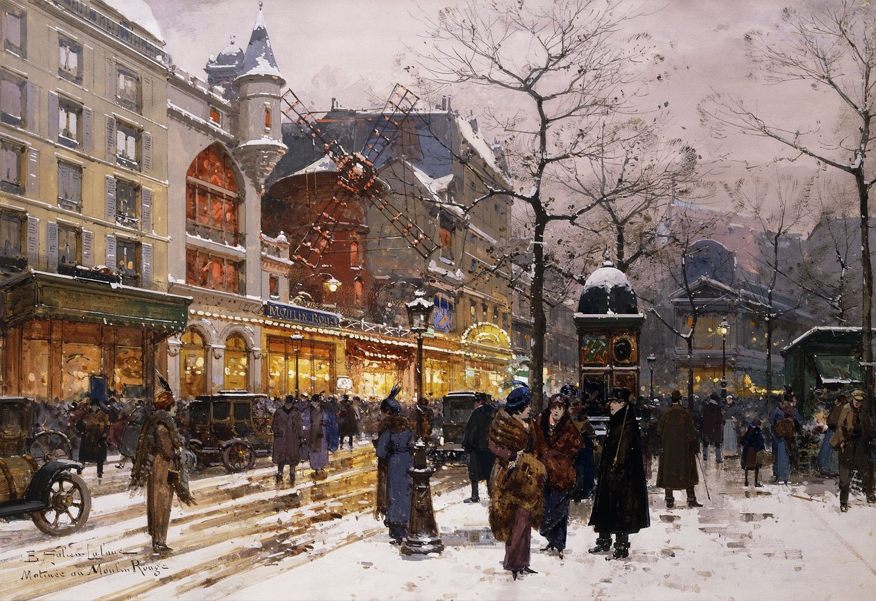 Matinee in de Moulin Rouge, Parijs door Eugene Galien Laloue