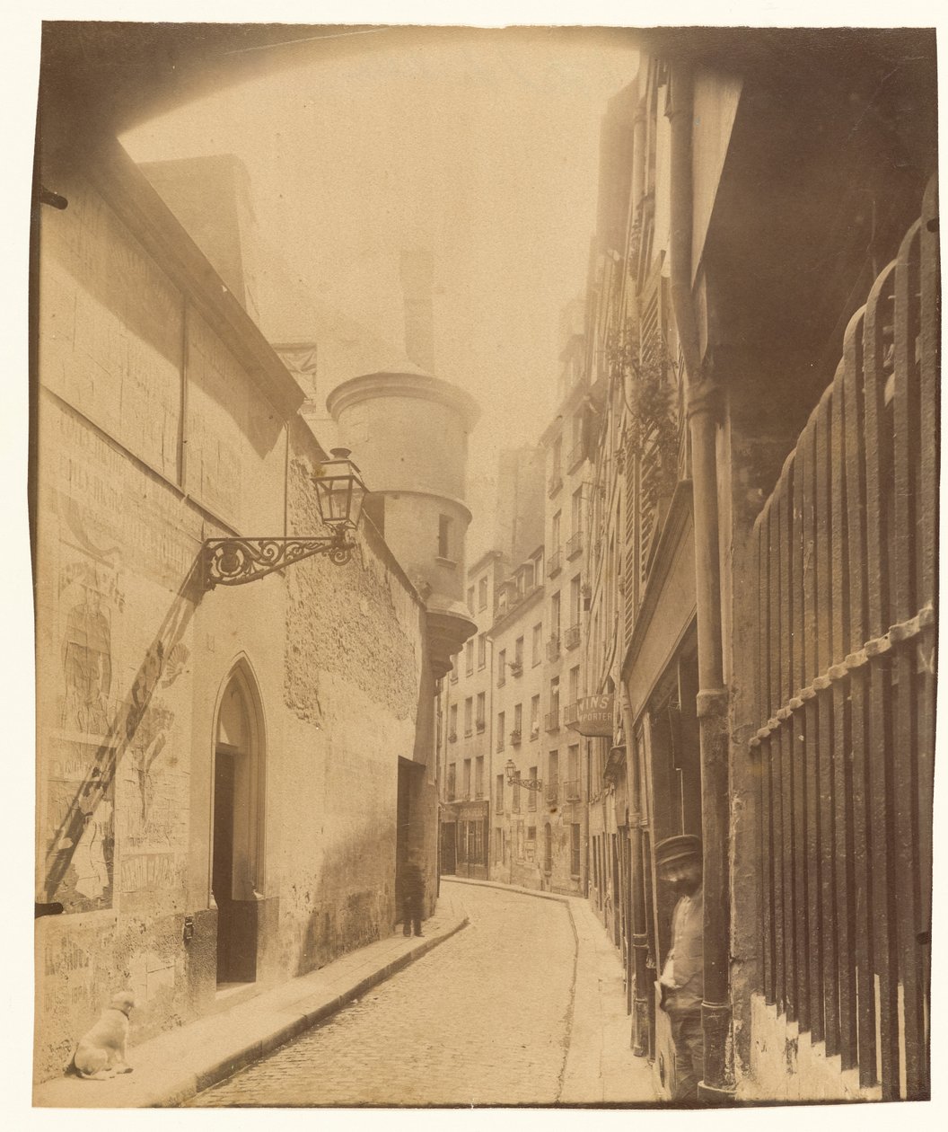 Straat van het Hôtel de Ville door Eugène Atget