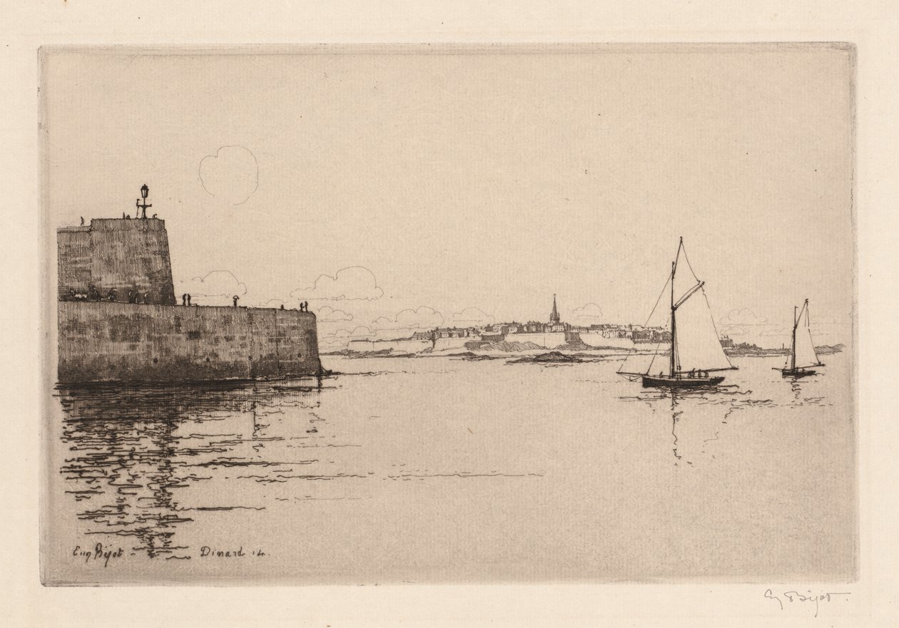 Saint-Malo gezien vanaf Dinard, 1914 door Eugene Bejot