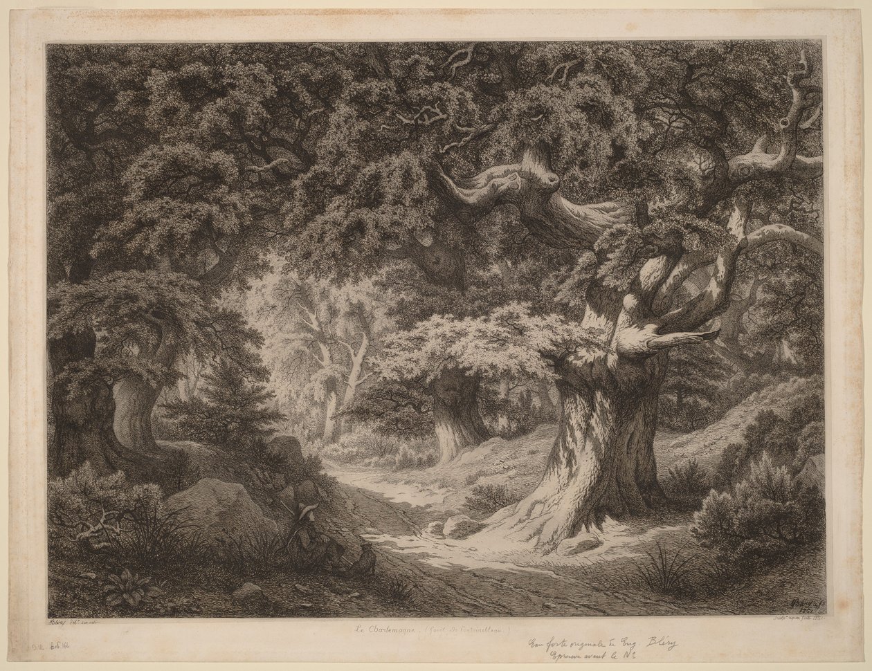 De Charlemagne, woud van Fontainebleau door Eugene Bléry