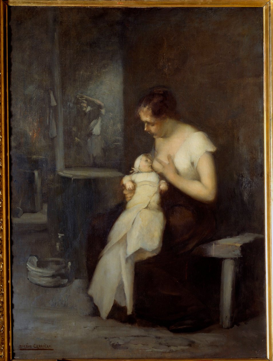 Voedende vrouw door Eugène Carrière
