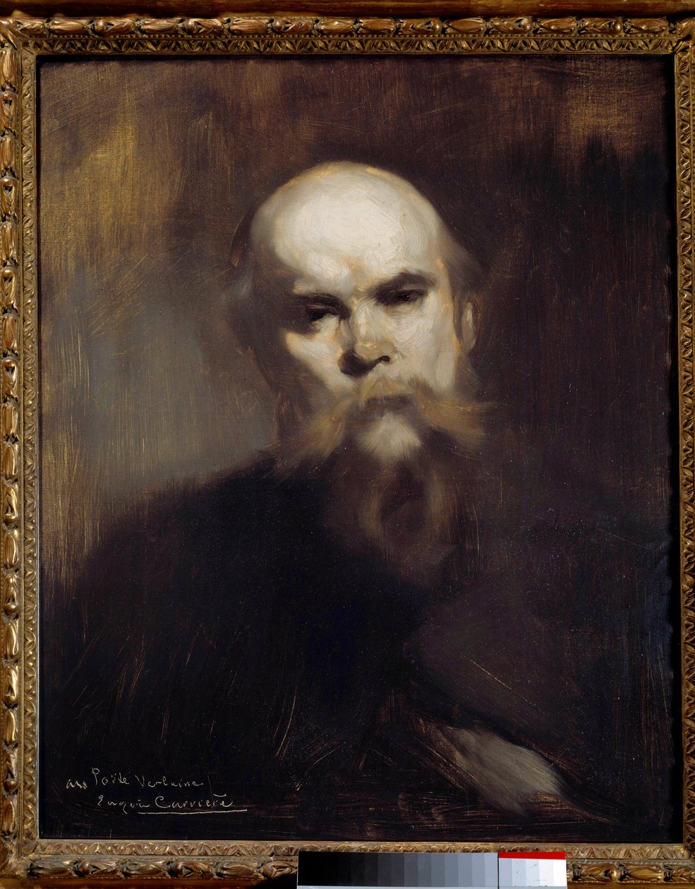 Portret van de Franse dichter Paul Verlaine (1844-1896) Schilderij door Eugene Carriere (1891) door Eugène Carrière