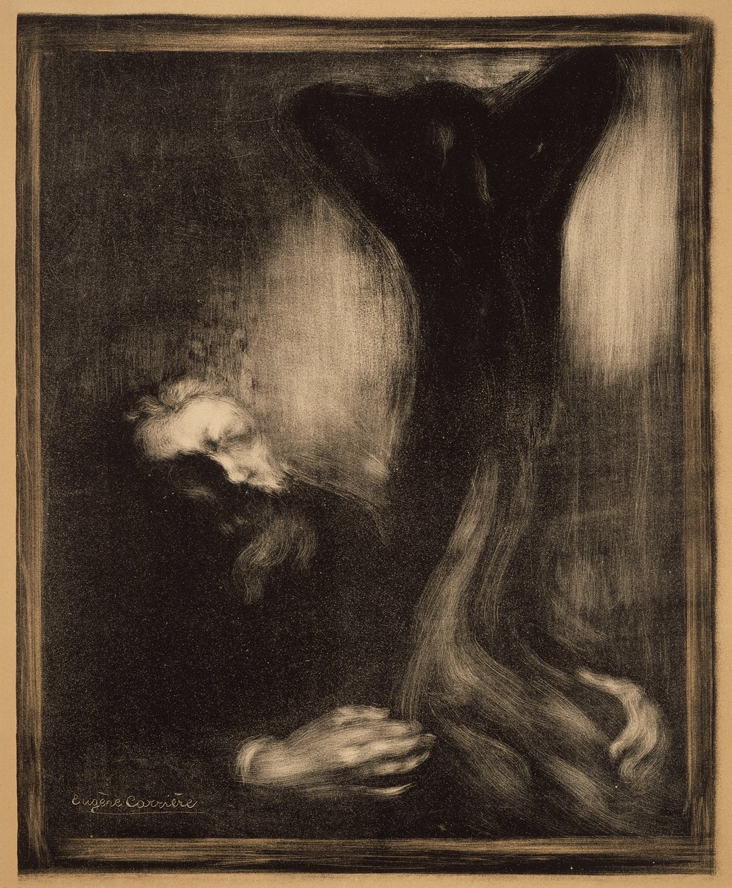 Rodin beeldhouwend door Eugène Carrière
