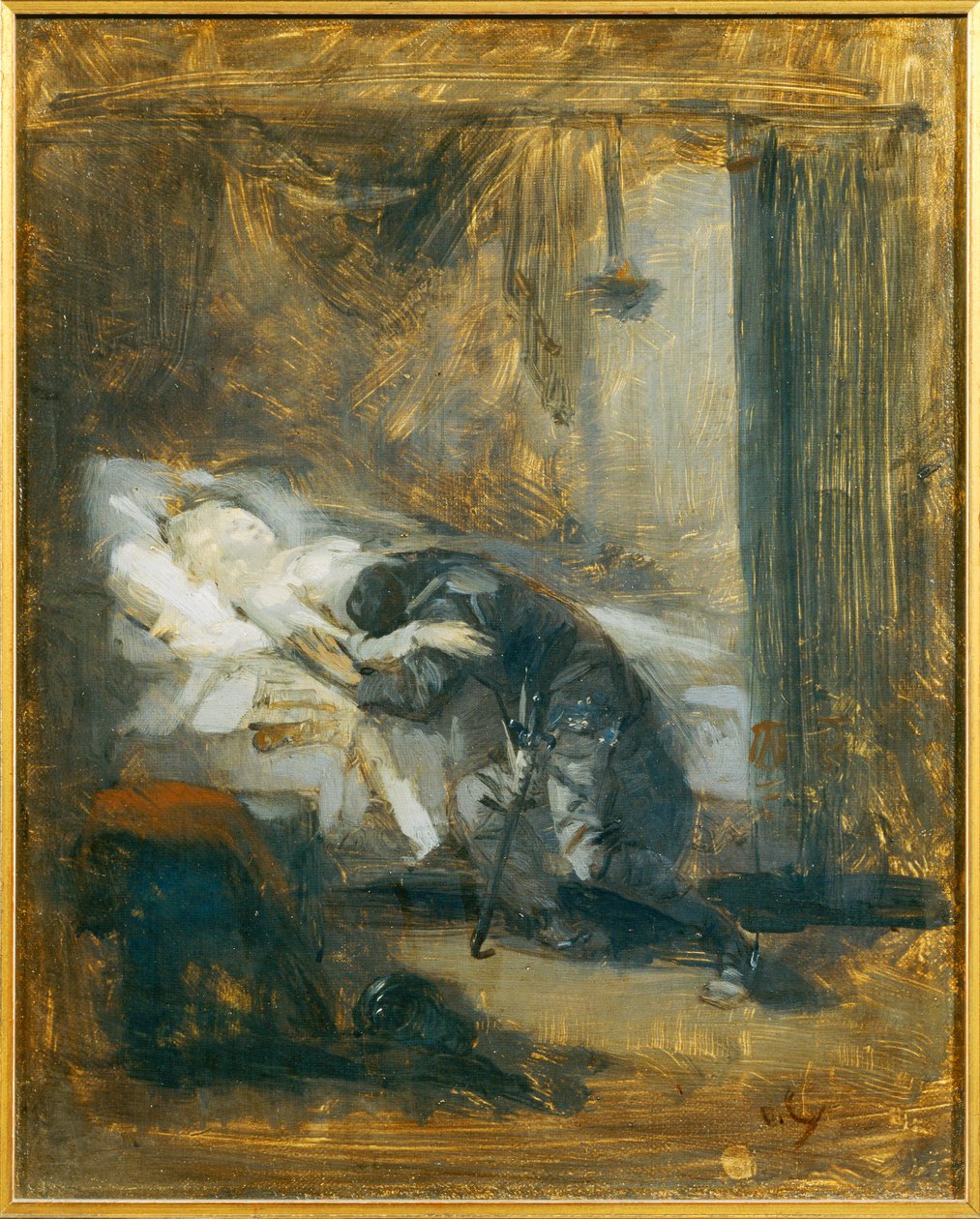 Scène de Theatre - Scène in een theater ... (schilderij op doek) door Eugène Carrière
