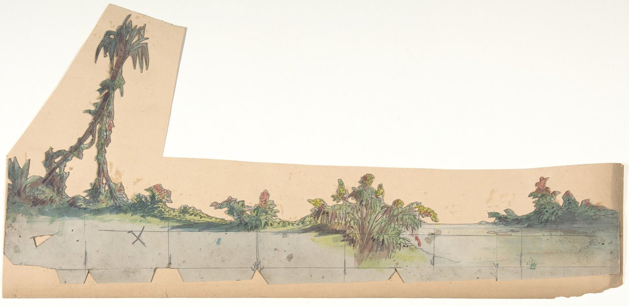 Ontwerp voor een Toneelset in de Opéra, Parijs, 1828-90 door Eugene Ciceri