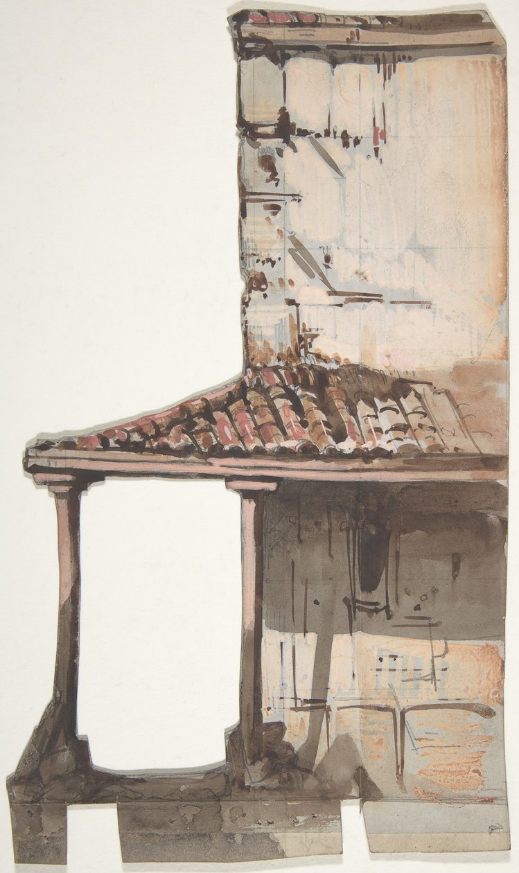 Ontwerp voor een toneelset in de Opéra, Parijs, 1830-90 door Eugene Ciceri