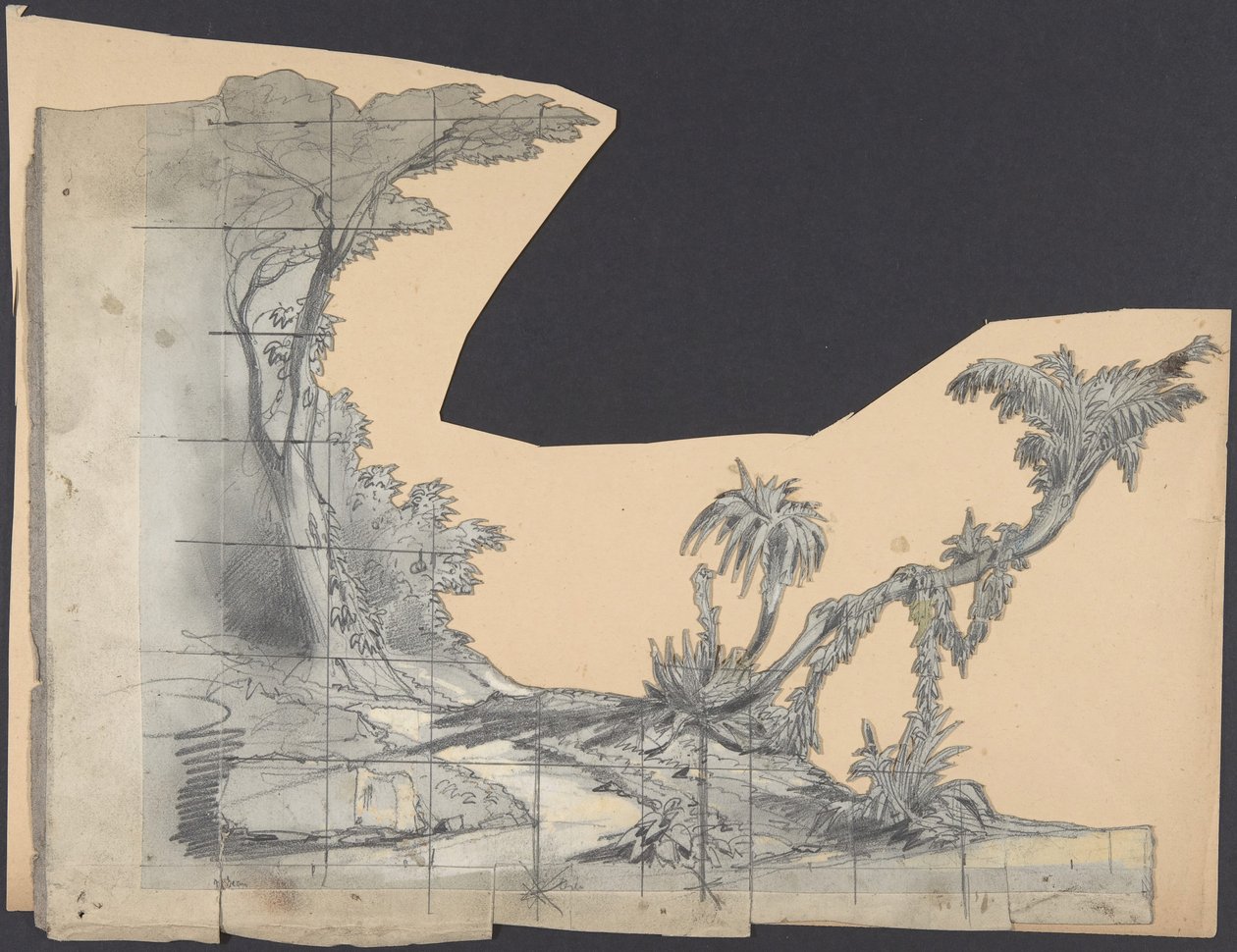 Ontwerp voor een Toneelset in de Opéra, Parijs, 1830-90 door Eugene Ciceri