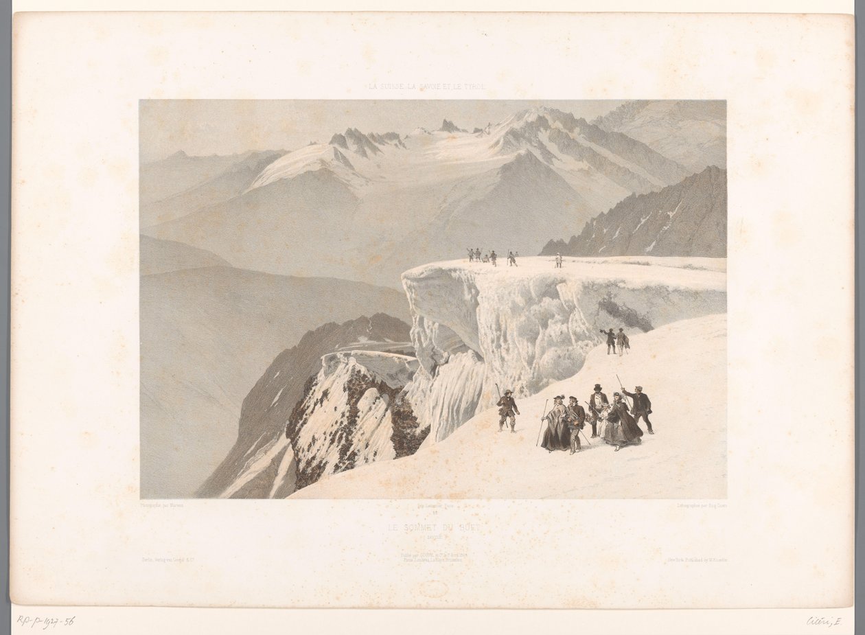 Wandelaars op de top van de Mont Buet (Gezichten in Zwitserland, Savoye en Tirol) door Eugene Ciceri