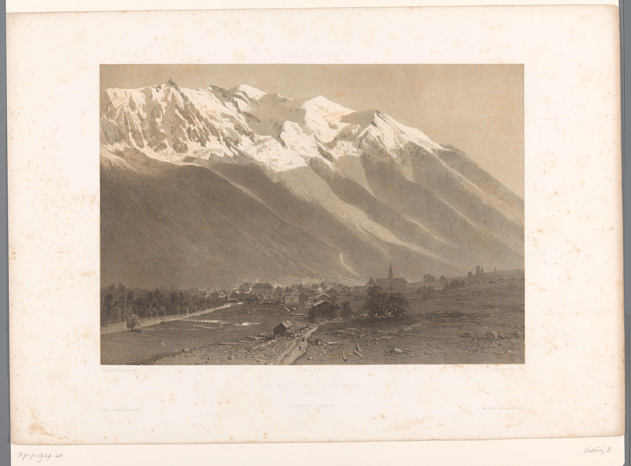 Zicht op Chamonix aan de voet van de Mont Blanc door Eugene Ciceri