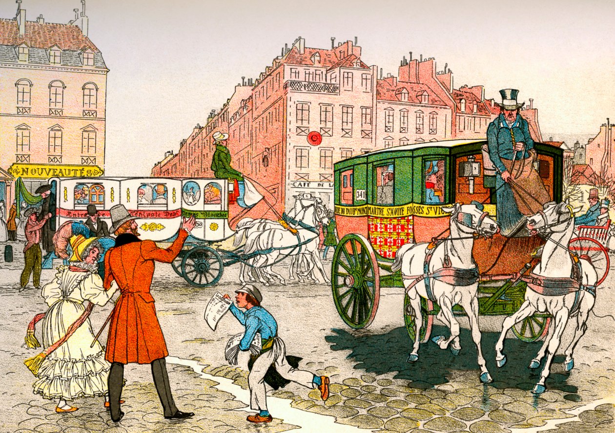 De eerste omnibussen in Frankrijk door Eugene Courboin