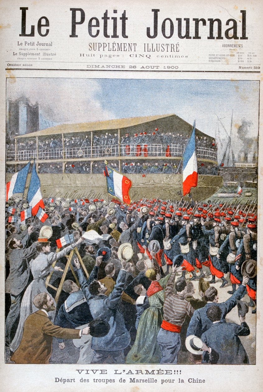 Franse troepen inschepen voor China, 1900 door Eugene Damblans