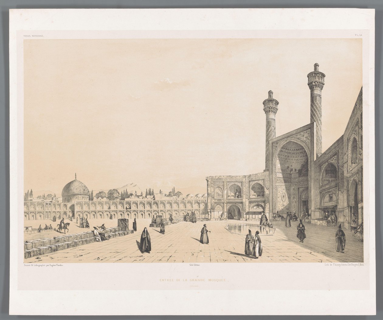 Entree van de Vrijdagmoskee van Isfahan door Eugene Flandin