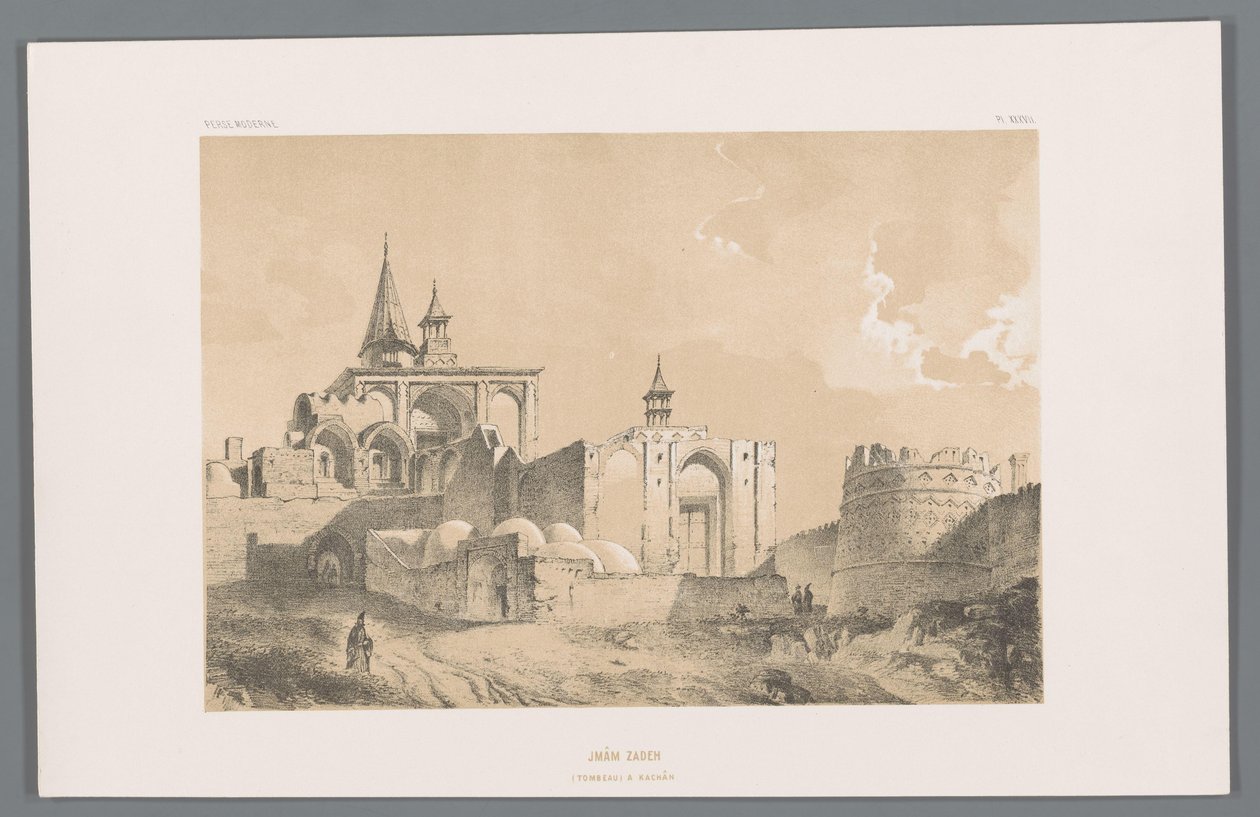 Imamzadeh graftombe bij Kashan door Eugene Flandin