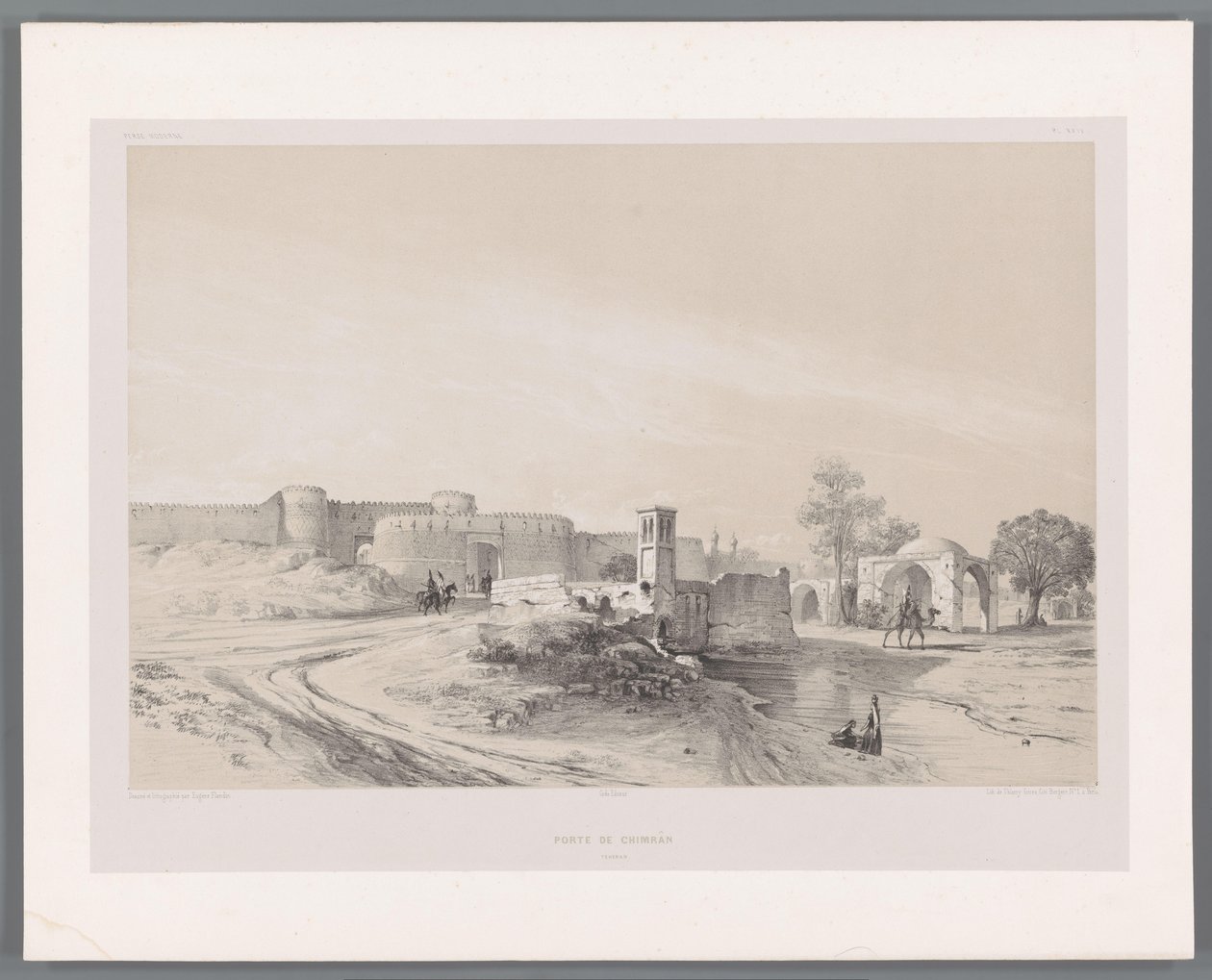 Shemranpoort in Teheran door Eugene Flandin