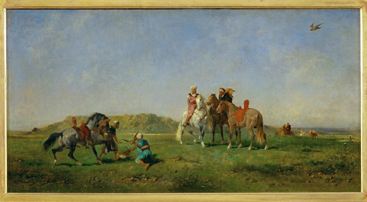 Chasse au faucon en Algerie - Jagen met valken in ... door Eugène Fromentin