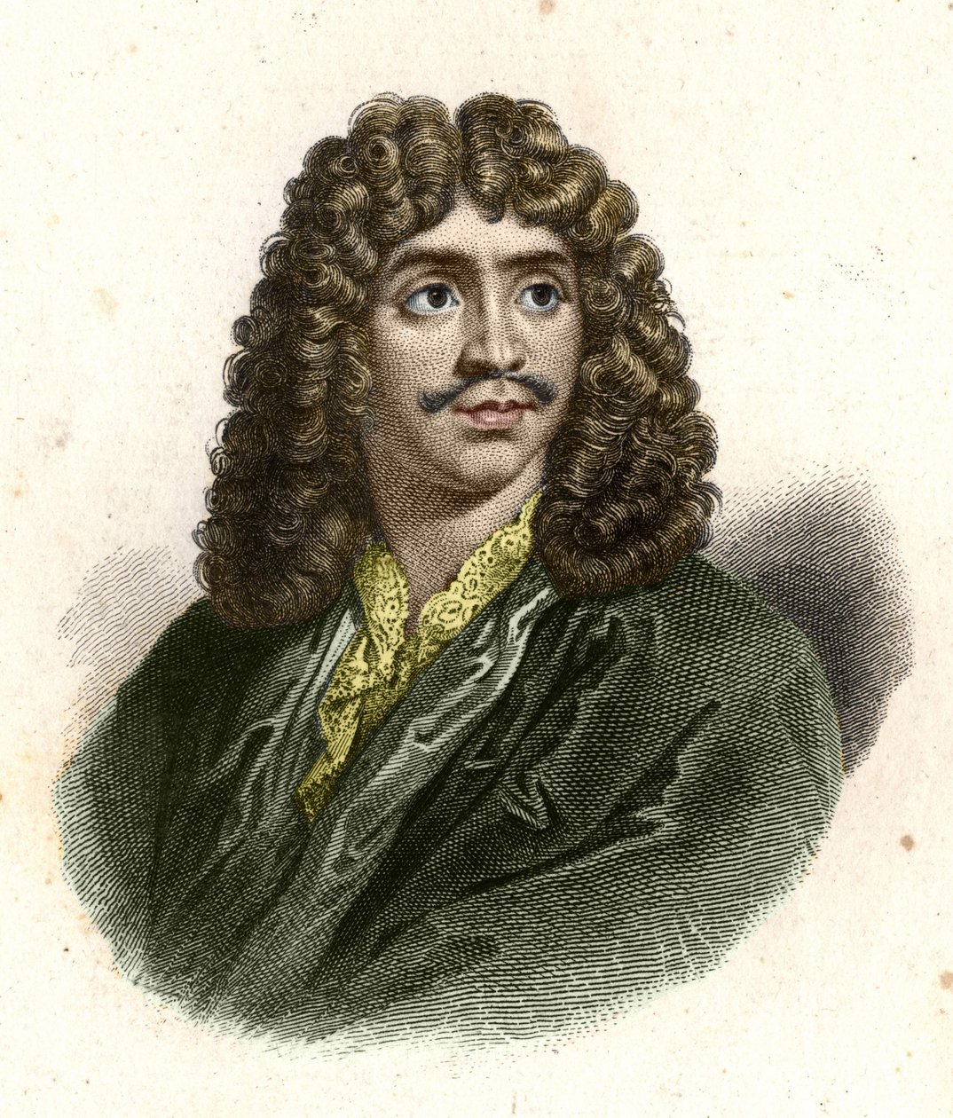 Jean Baptiste Poquelin, genaamd Molière (1622 - 1673) gegraveerd door Giraut door Eugene Giraud