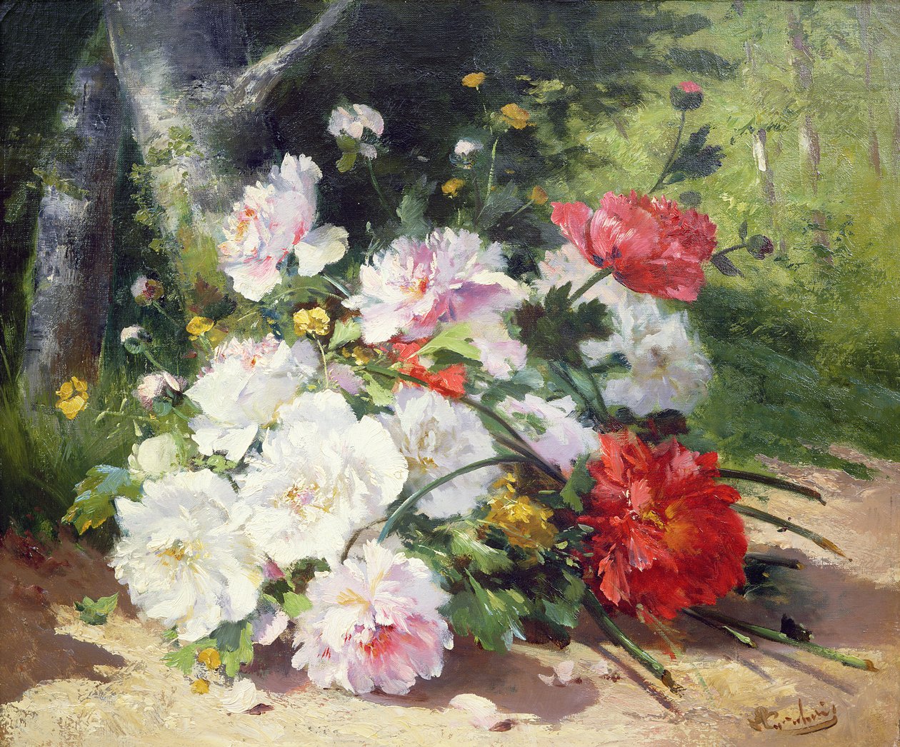 Stilleven van Bloemen door Eugene Henri Cauchois