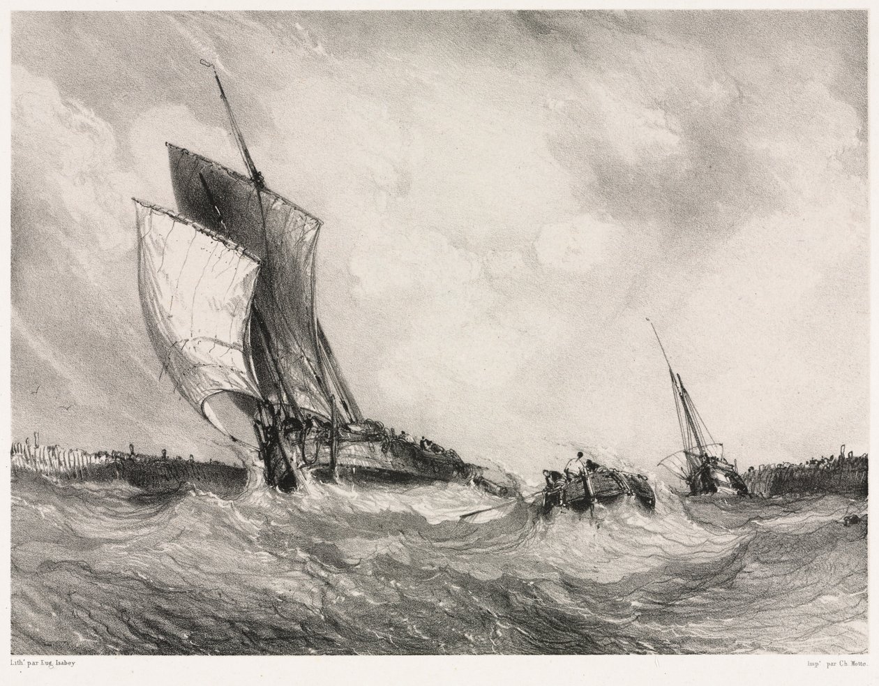 Zes Mariniers: Terugkeer naar de Haven, 1833 door Eugene Isabey