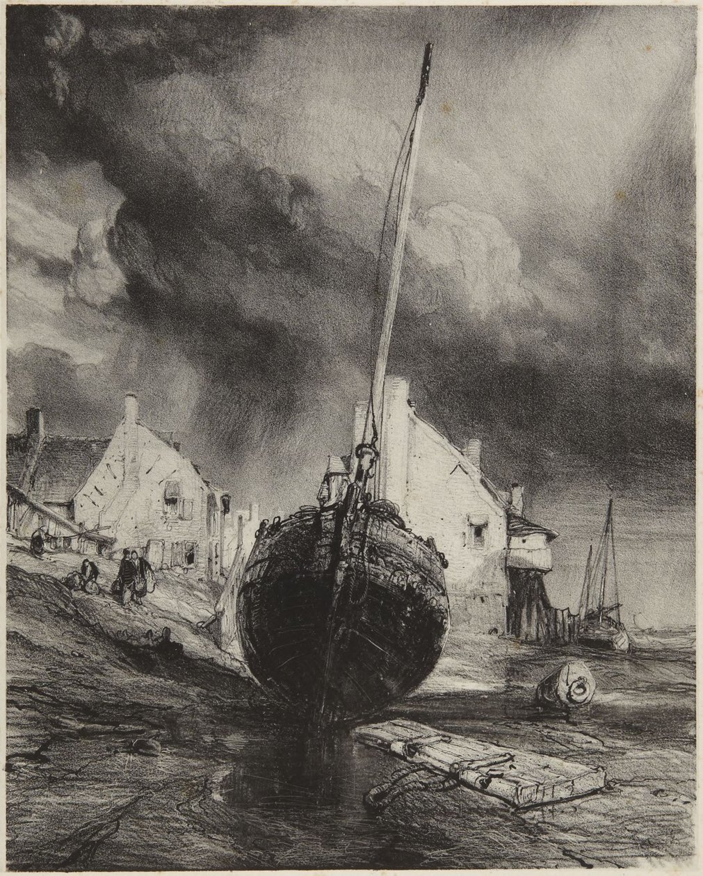 Herinnering aan St. Valery-sur-Somme door Eugene Isabey