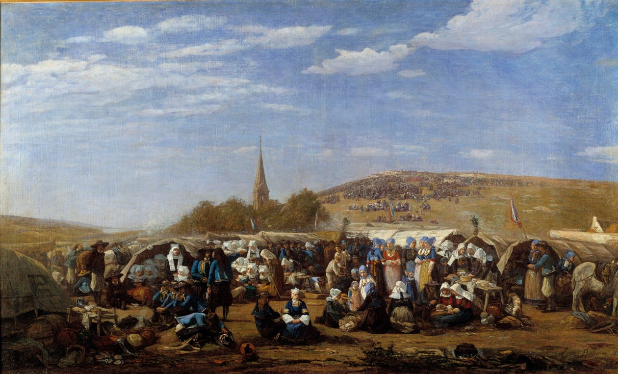 Een vergeving aan Saint Anne la Palud in 1858 door Eugene Louis Boudin