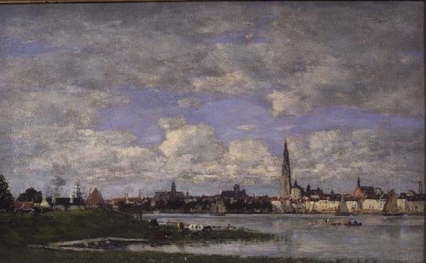 Antwerpen vanaf de Punt van Vlaanderen door Eugene Louis Boudin