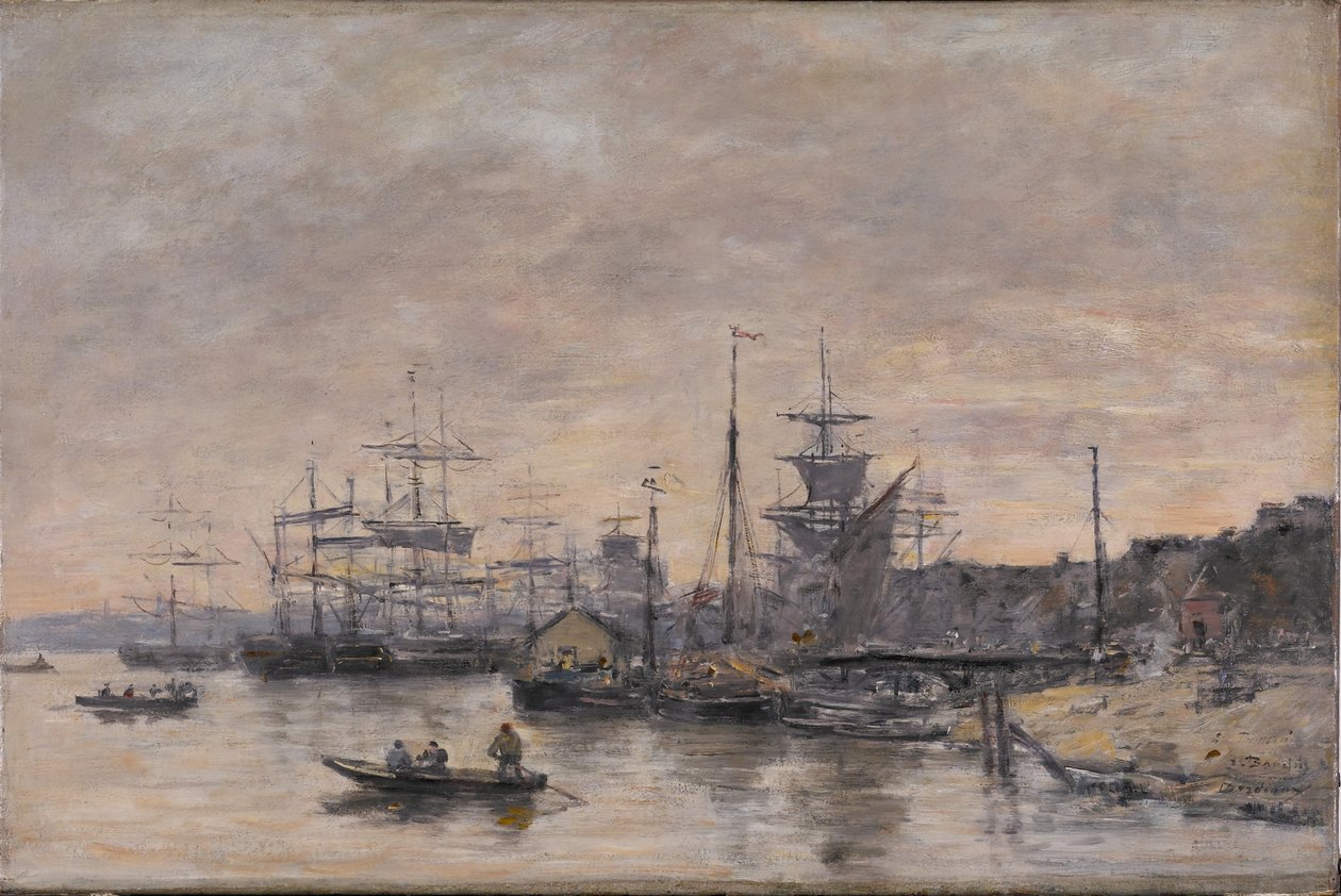 Bordeaux, de haven door Eugene Louis Boudin