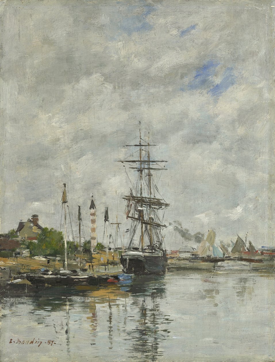 Deauville, het bootbassin, 1887 door Eugene Louis Boudin