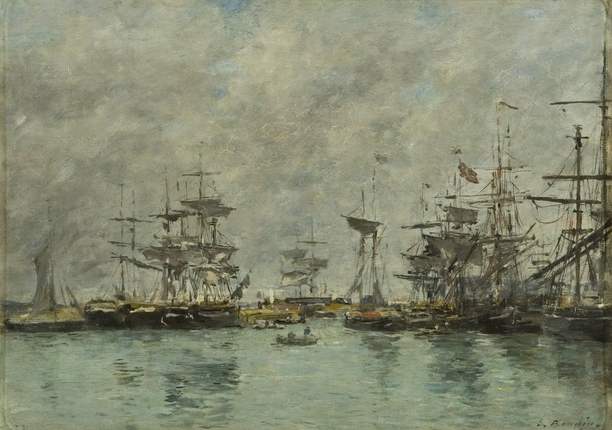 Havengezicht door Eugene Louis Boudin