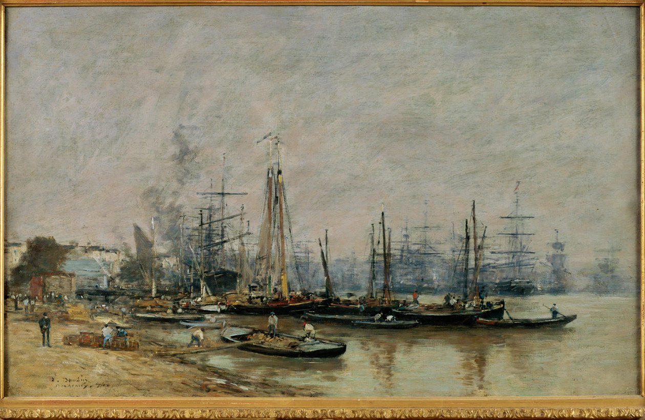 De haven van Bordeaux door Eugene Louis Boudin
