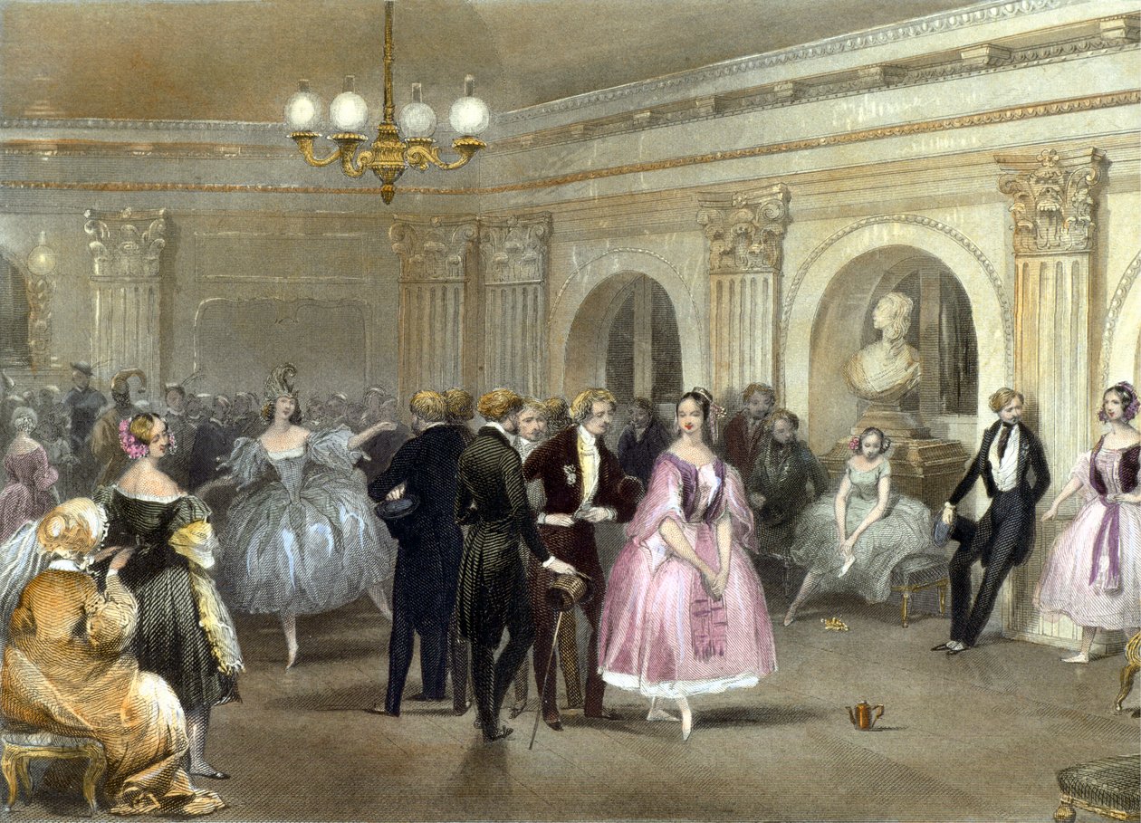 Acteurs van de Parijse Opera, door E. Lami, gravure door Eugene Louis Lami