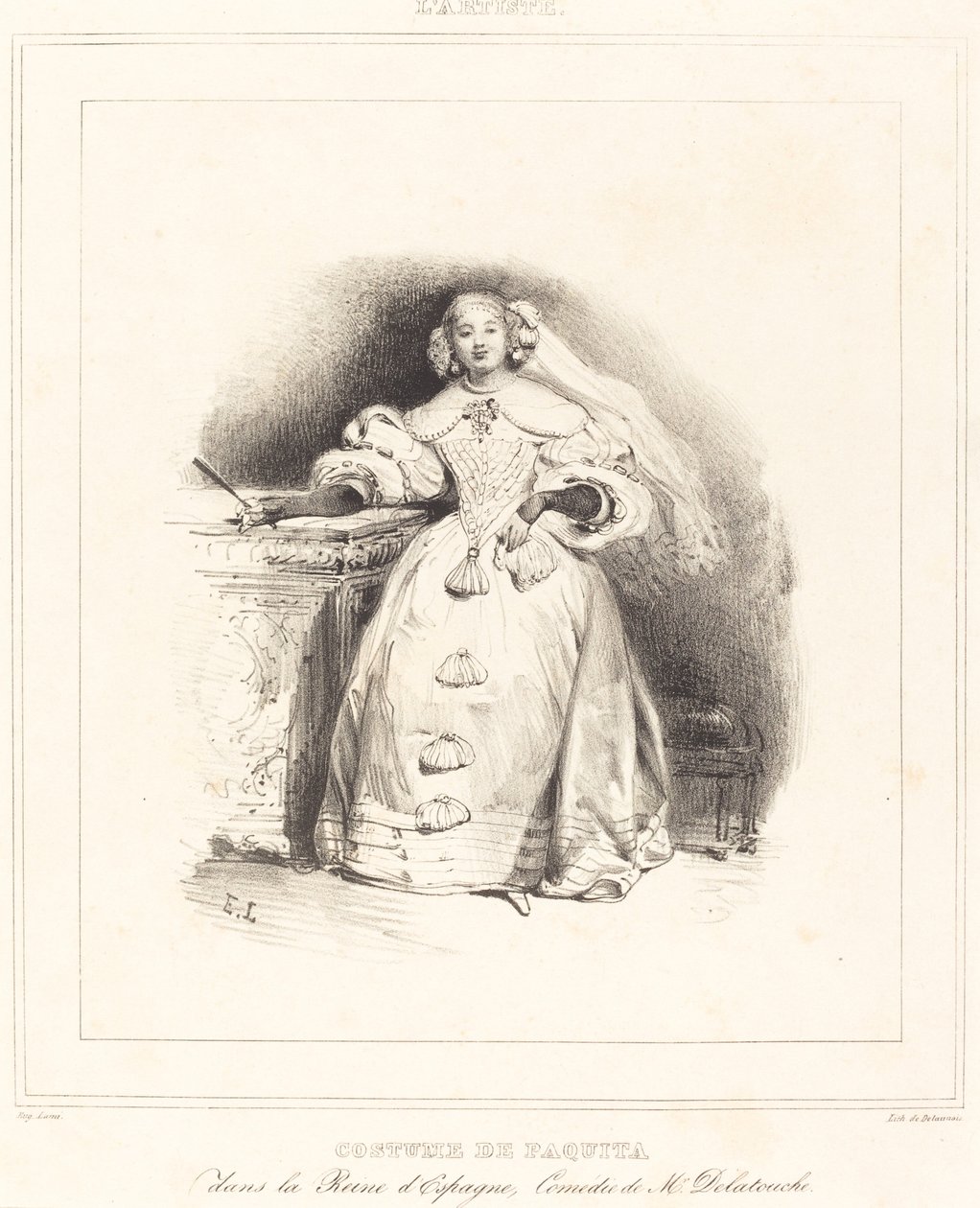Kostuum van Paquita in de Koningin van Spanje door Eugene Louis Lami