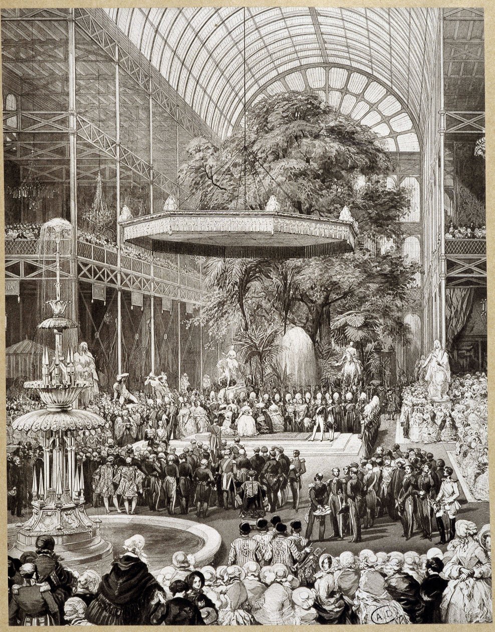 Opening van de Wereldtentoonstelling van 1851 in Londen door Lami door Eugene-Louis Lami