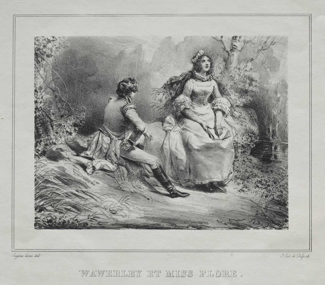 Schilderachtige Zichten van Schotland: Waverly en Miss Flora door Eugene Louis Lami