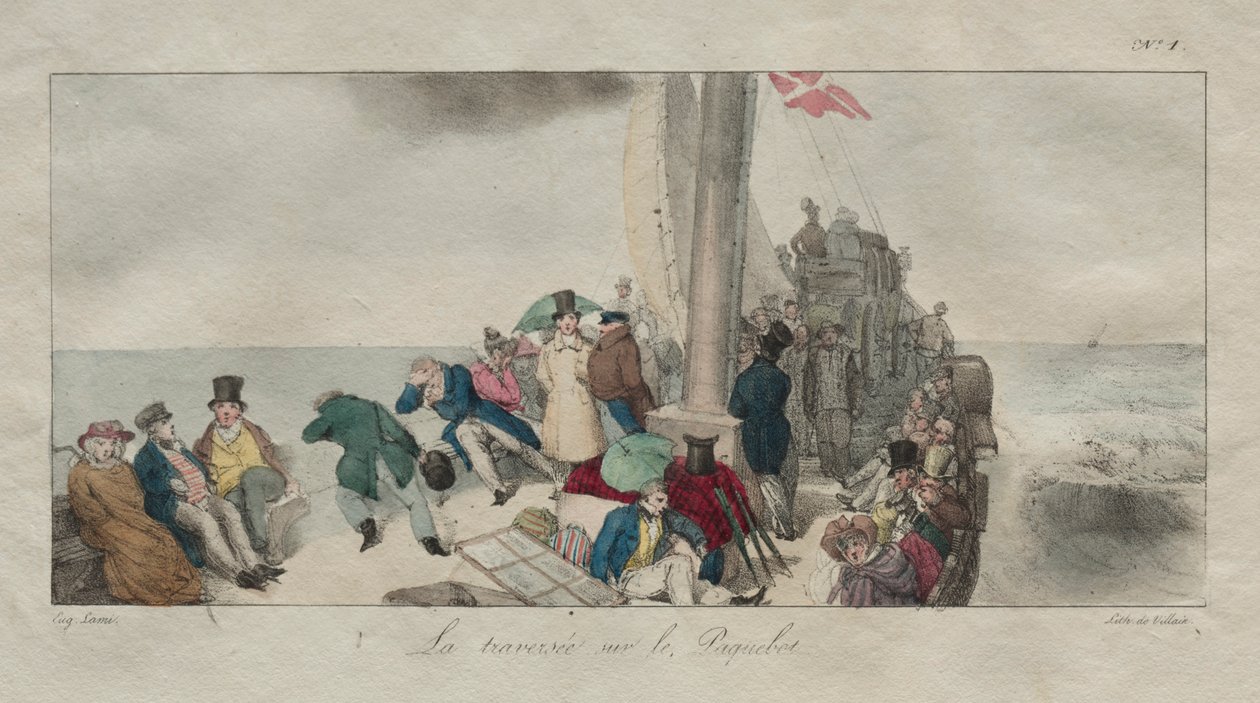 Souvenirs van Londen: Oversteken op de Veerboot, 1826 door Eugene Louis Lami
