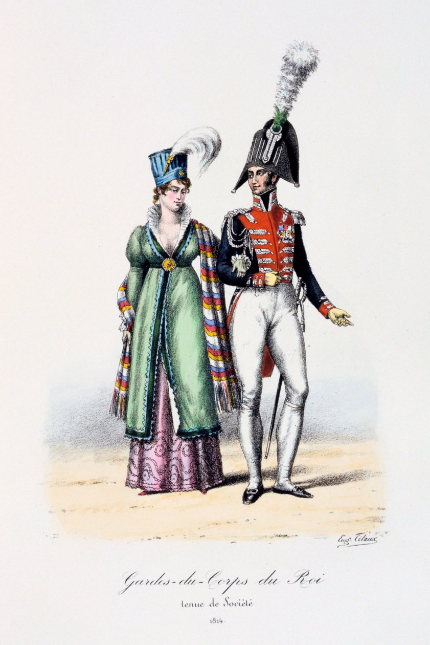Gardes-du-Corps de Roi, tenue de société, 1814 door Eugene Titeux